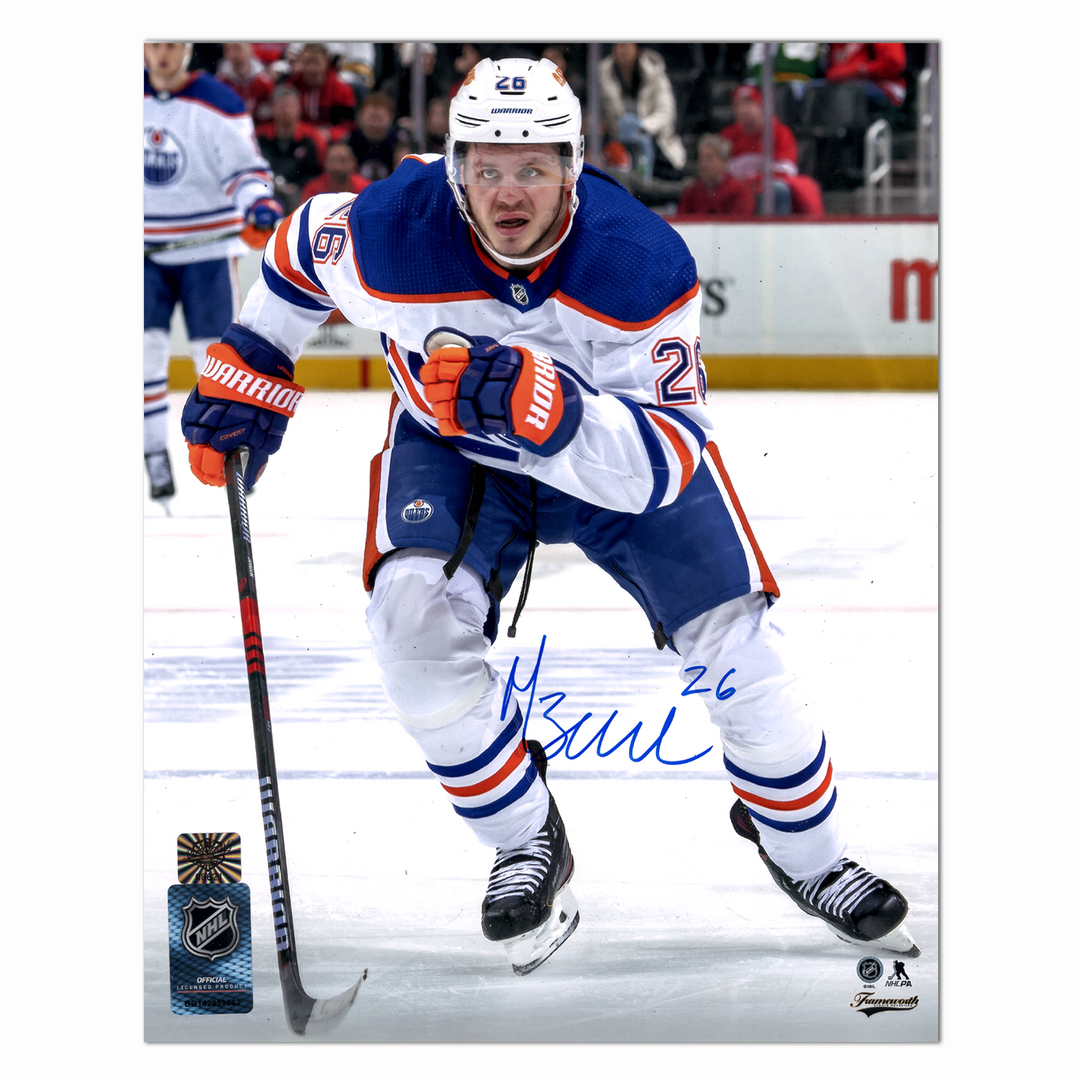 Mattias Janmark Autographed Edmonton Oilers Away 8x10 Photo