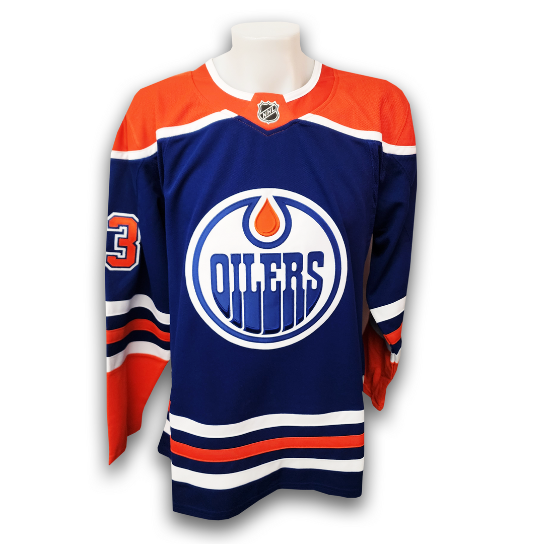 Mattias Janmark Autographed Edmonton Oilers Home Fanatics Premium Jersey