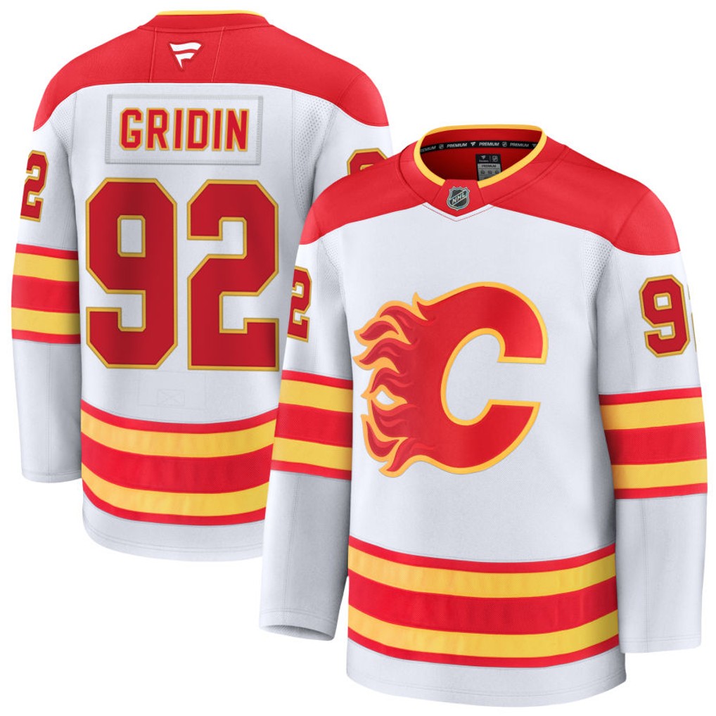 Pre-Order - Matvei Gridin Autographed Calgary Flames Away Fanatics Premium Jersey