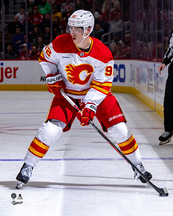 Pre-Order - Matvei Gridin Autographed Calgary Flames Away 8x10 Photo