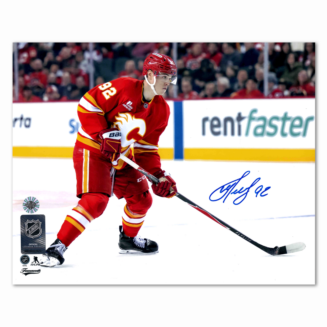 Matvei Gridin Autographed Calgary Flames Home Horizontal 8x10 Photo