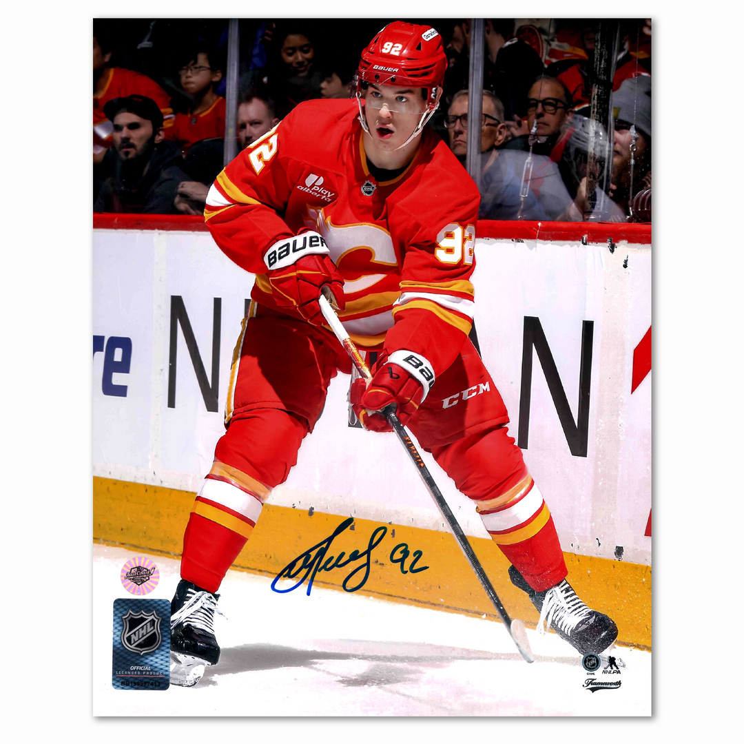 Matvei Gridin Autographed Calgary Flames Home 8x10 Photo