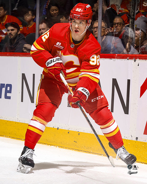 Pre-Order - Matvei Gridin Autographed Calgary Flames Home 8x10 Photo