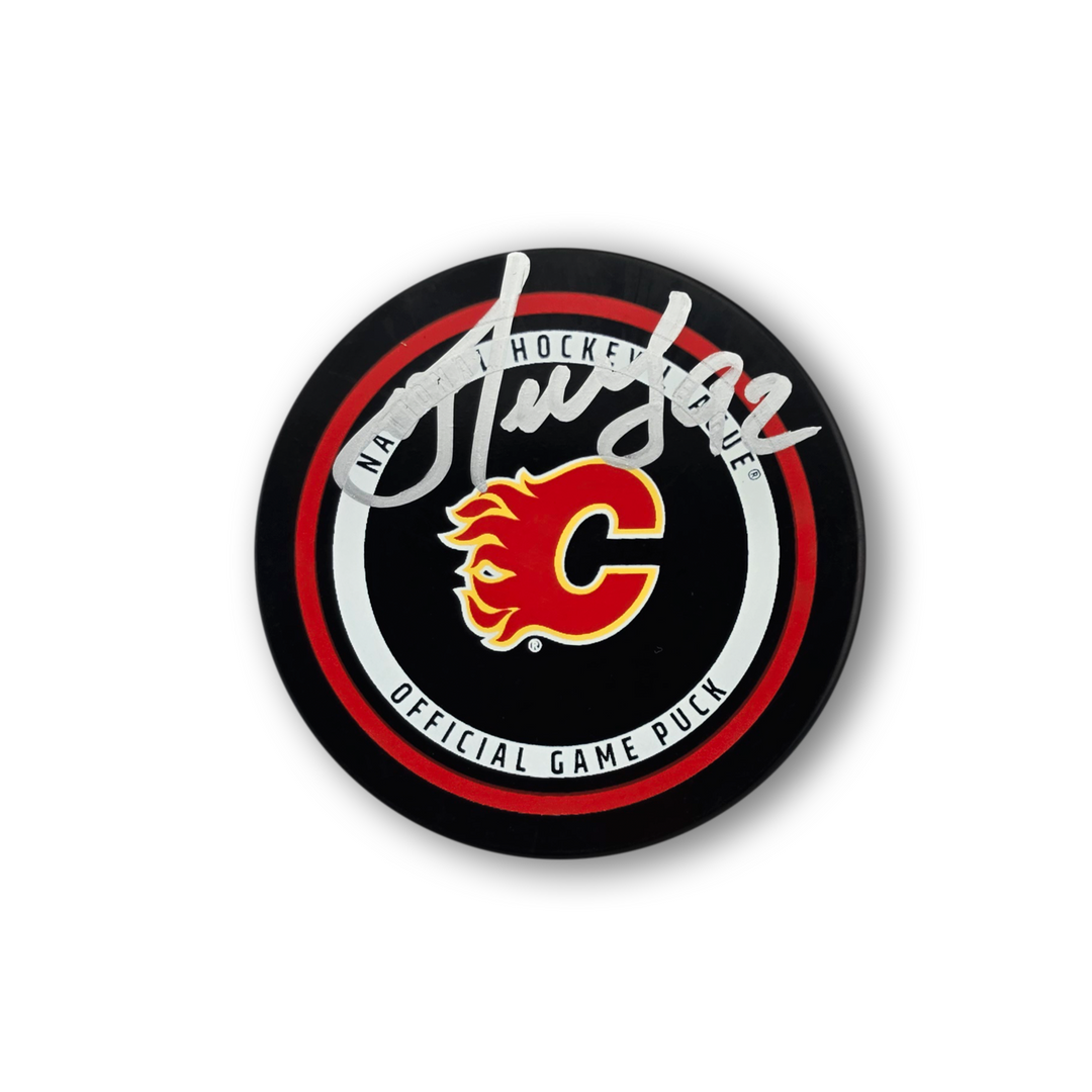 Matvei Gridin Autographed Calgary Flames Official Hockey Puck