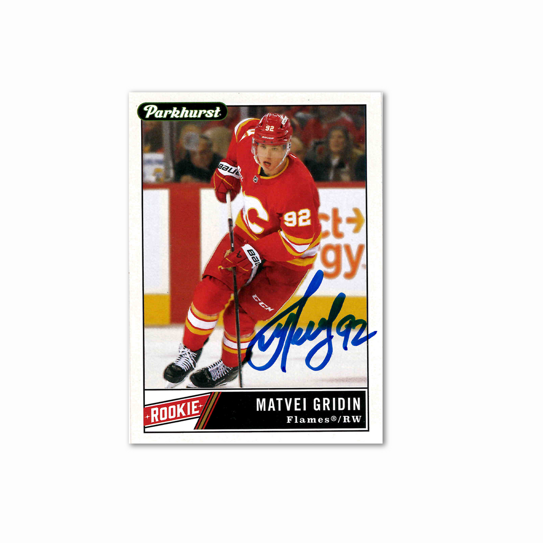 Matvei Gridin Autographed Calgary Flames Parkhurst 