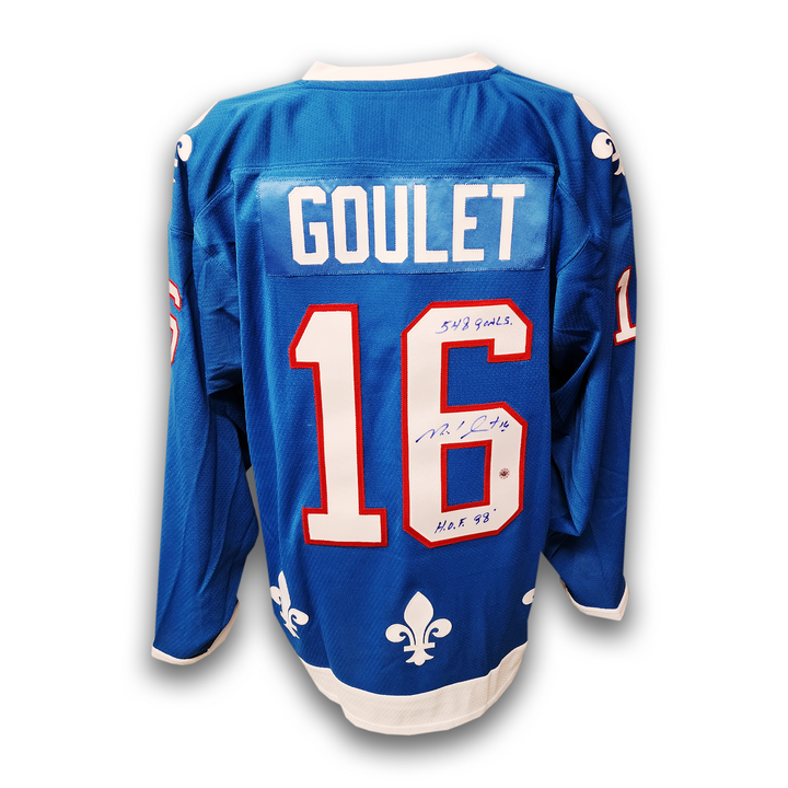 Michel Goulet Autographed Quebec Nordiques Adidas Team Classic Jersey