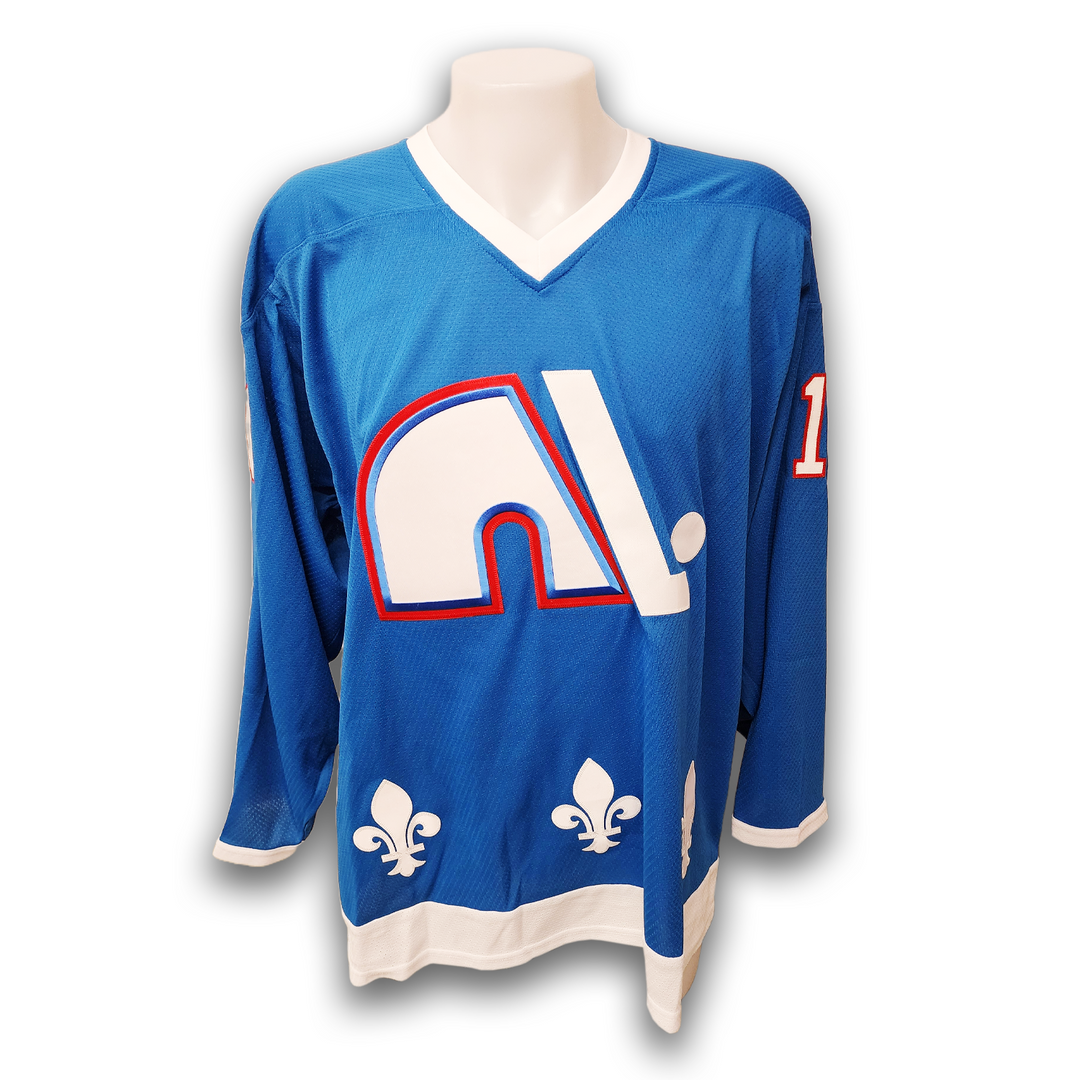 Michel Goulet Autographed Quebec Nordiques Adidas Team Classic Jersey