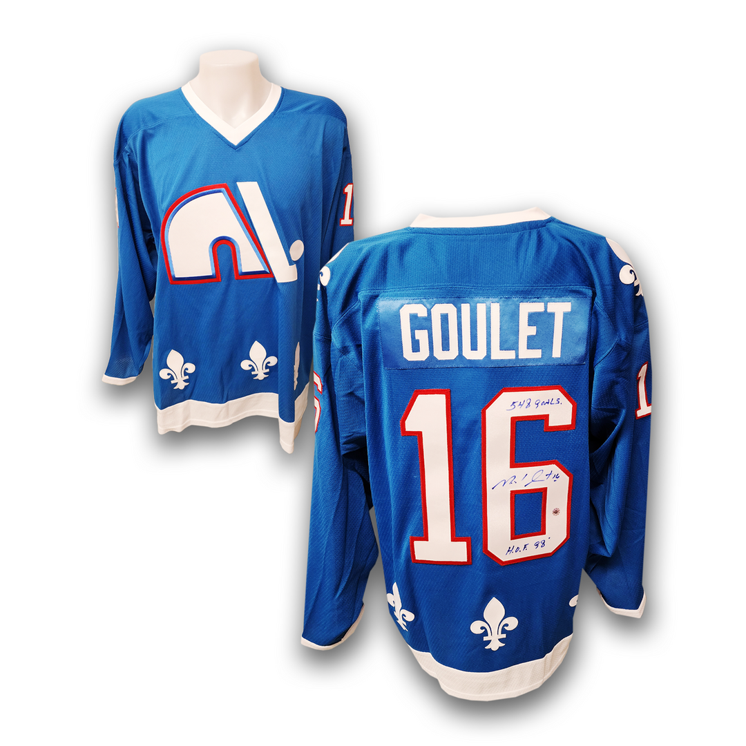 Michel Goulet Autographed Quebec Nordiques Adidas Team Classic Jersey