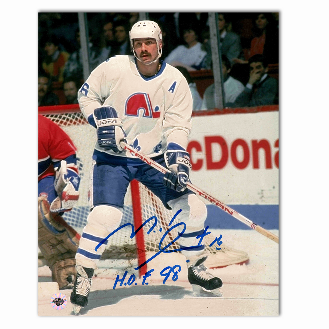 Michel Goulet Autographed Quebec Nordiques Away 8x10 Photo