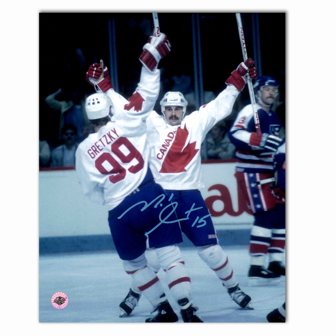 Michel Goulet Autographed Team Canada Celebration 8x10 Photo