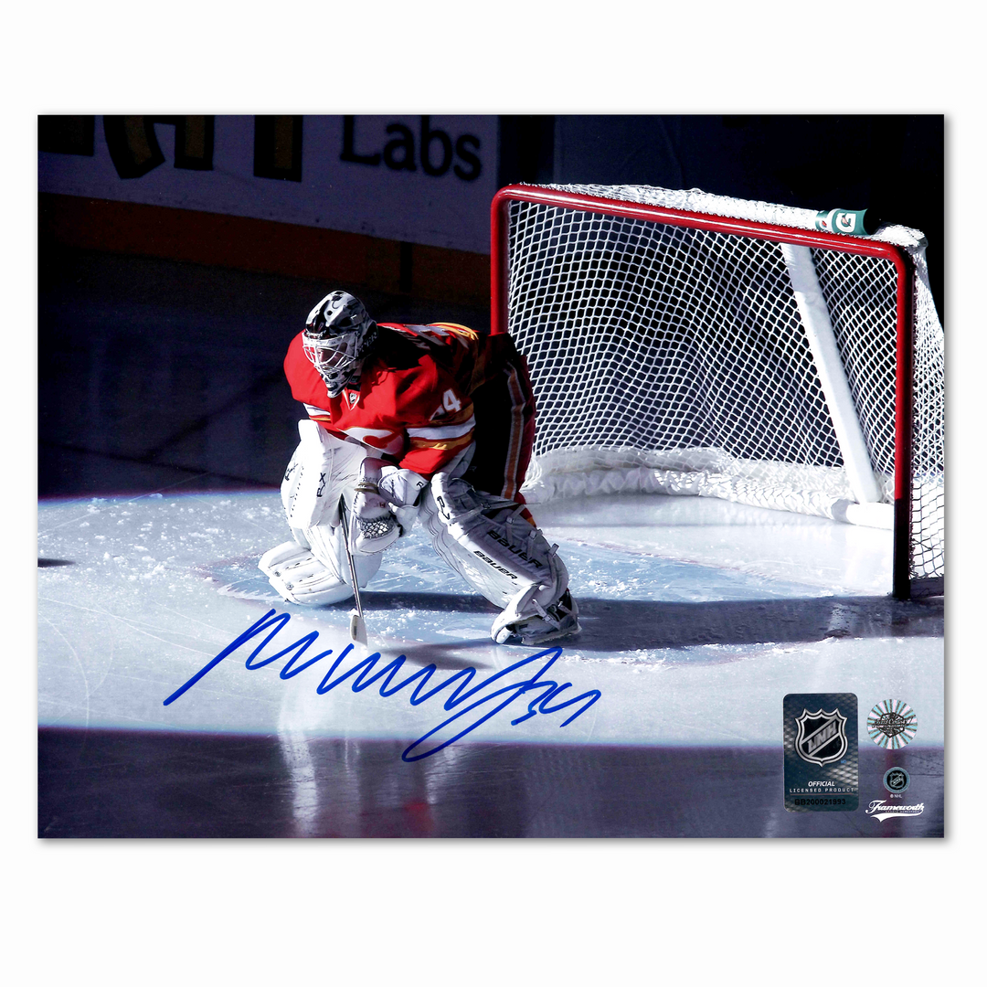 Miikka Kiprusoff Autographed Calgary Flames 8x10 Photo (Lights Out)
