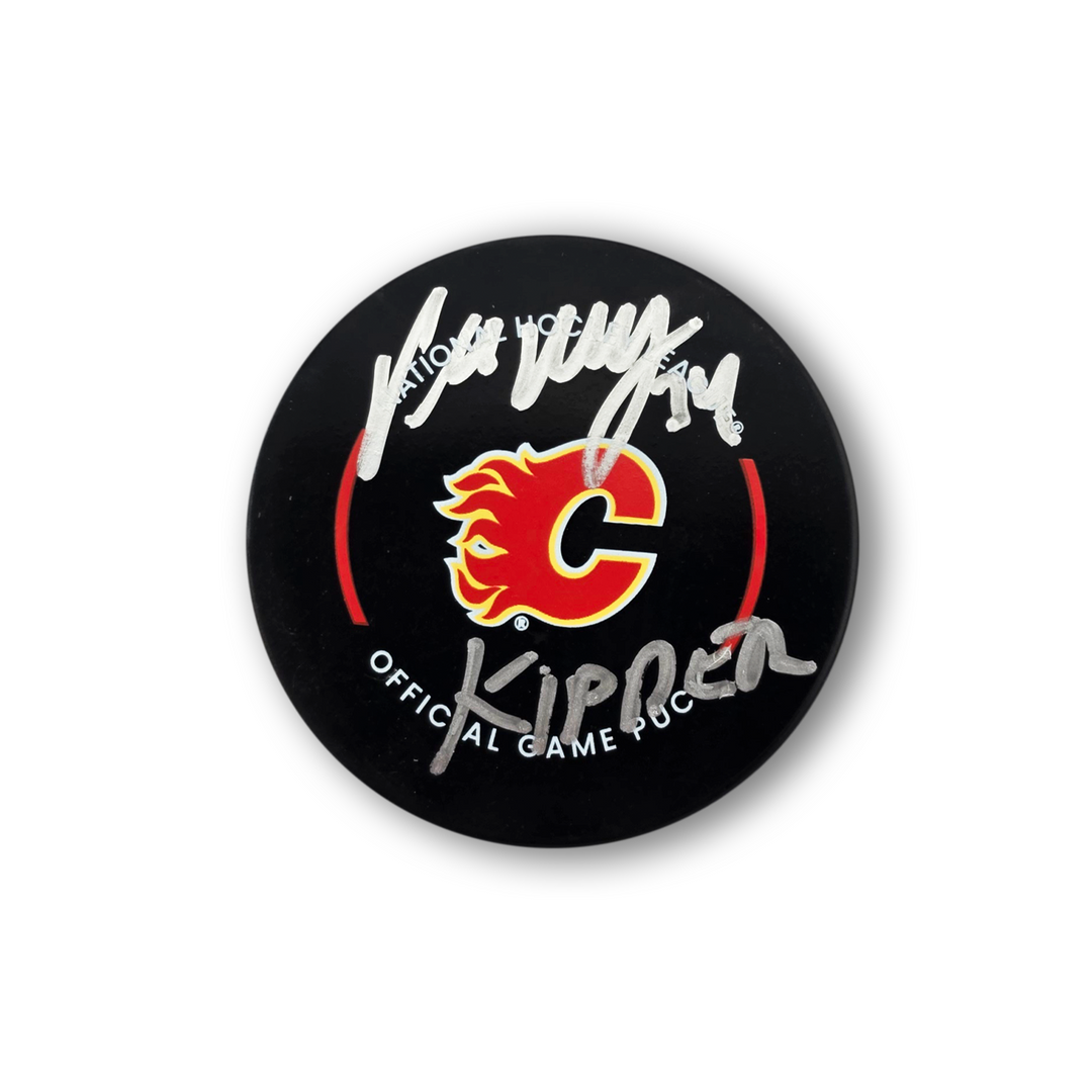 Miikka Kiprusoff Autographed Calgary Flames Official Hockey Puck Inscribed Kipper
