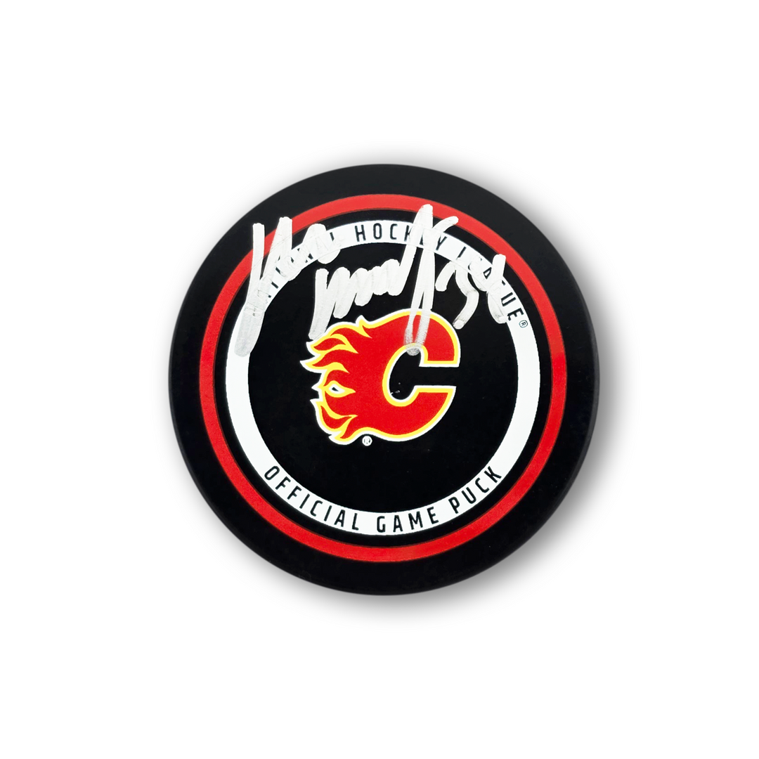 Miikka Kiprusoff Autographed Calgary Flames Official Hockey Puck