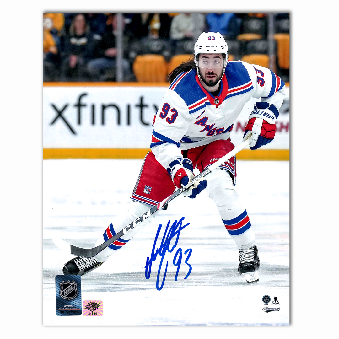 Mika Zibanejad Autographed New York Rangers Away 8x10 Photo