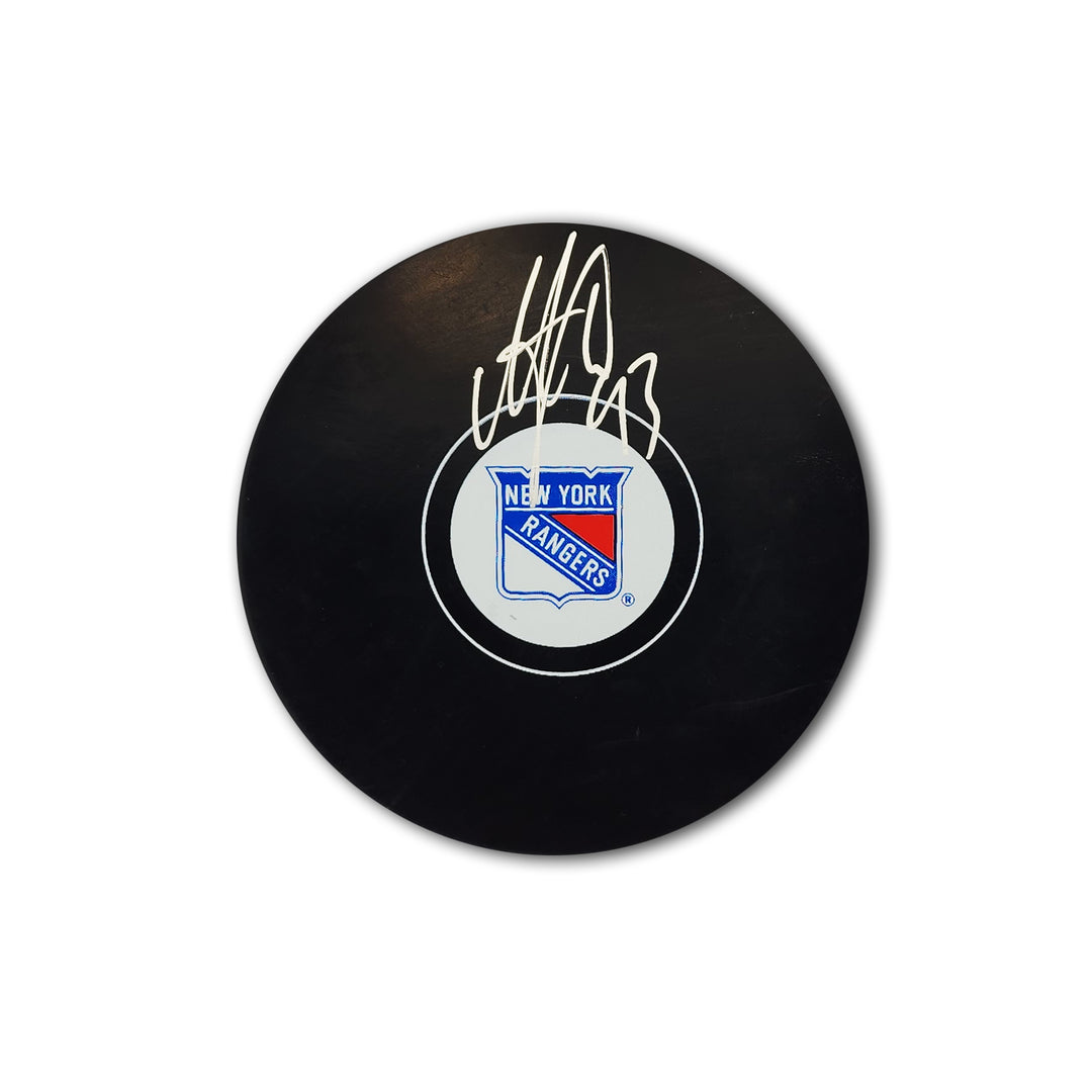 Mika Zibanejad Autographed New York Rangers Hockey Puck