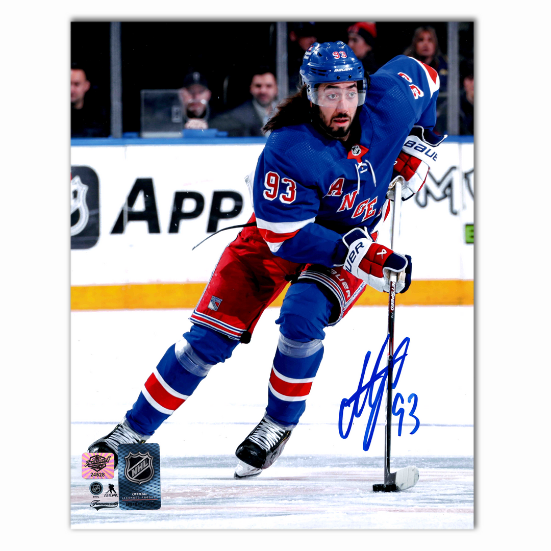 Mika Zibanejad Autographed New York Rangers Home 8x10 Photo