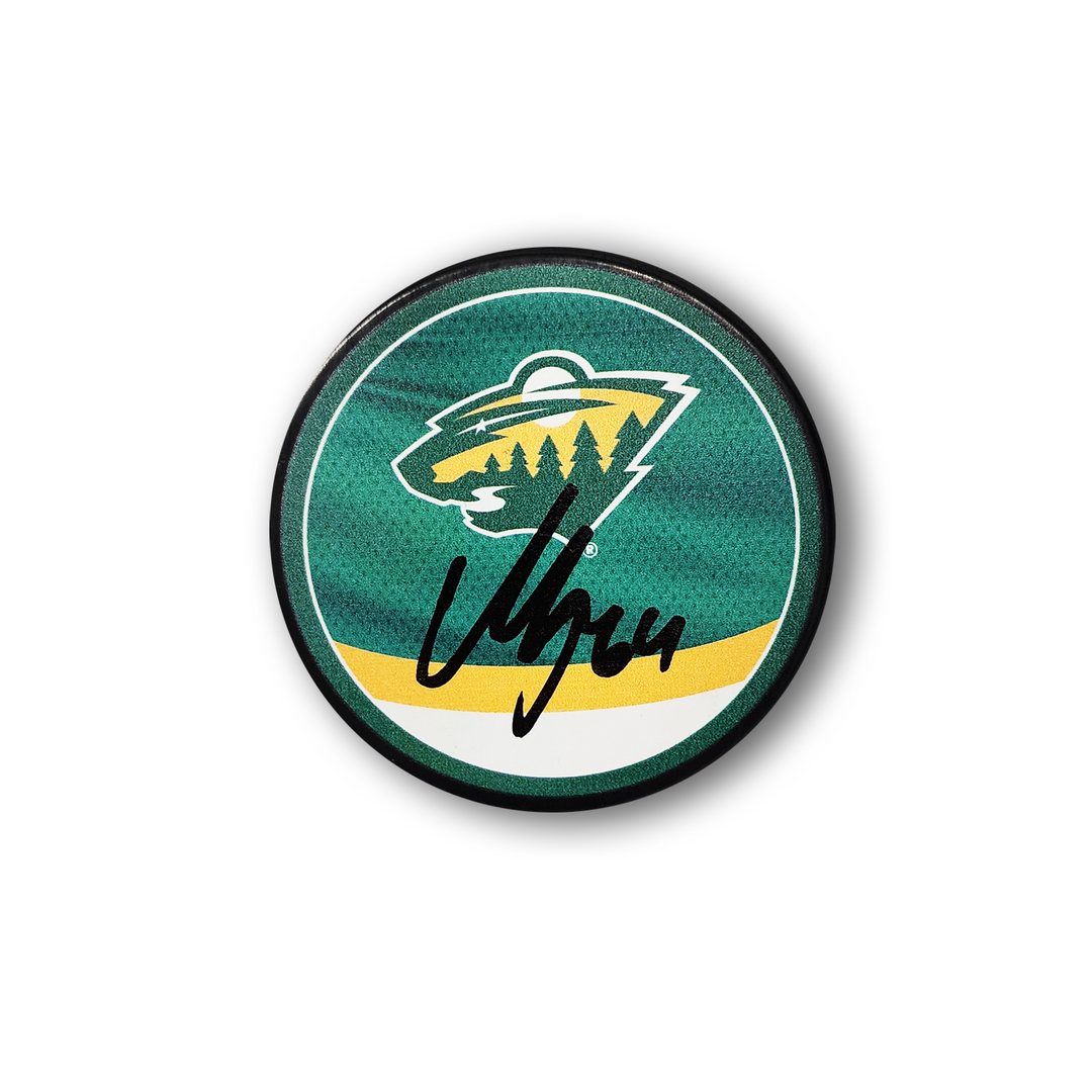 Mikael Granlund Autographed Minnesota Wild Reverse Retro Hockey Puck