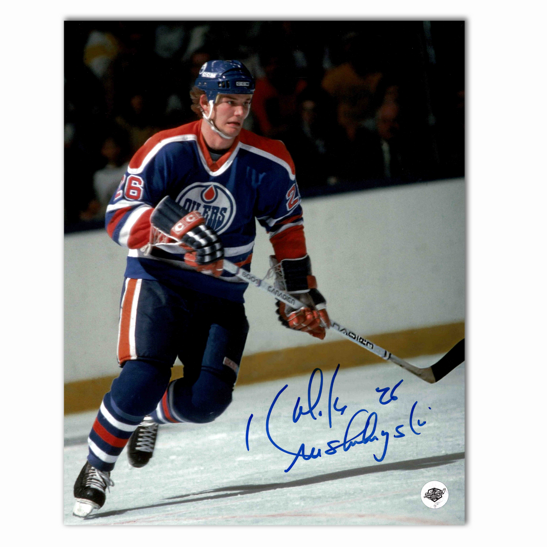 Mike Krushelnyski Autographed Edmonton Oilers Home 8x10 Photo