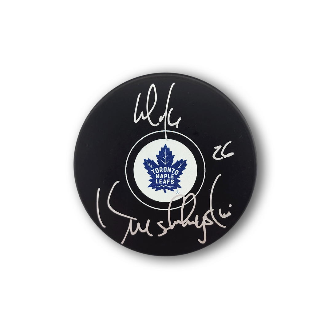 Mike Krushelnyski Autographed Toronto Maple Leafs Hockey Puck