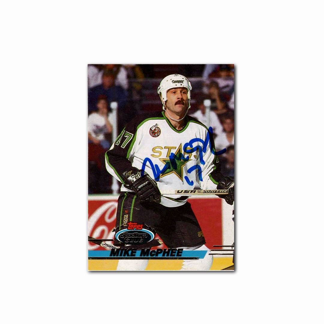 Mike McPhee Autographed Dallas Stars 1993 Topps Stadium Club 