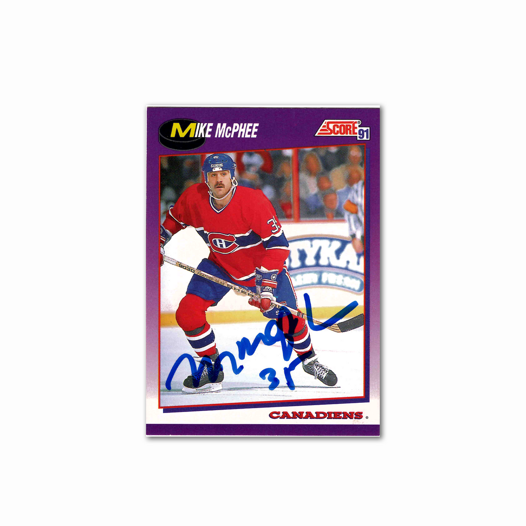 Mike McPhee Autographed Montreal Canadiens 1991 Score 