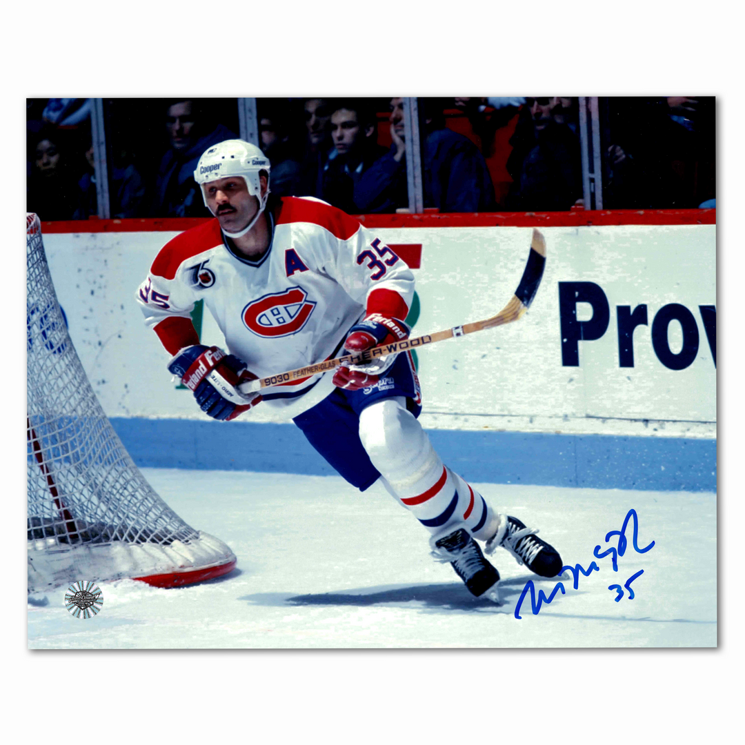 Mike McPhee Autographed Montreal Canadiens Away Horizontal 8x10 Photo
