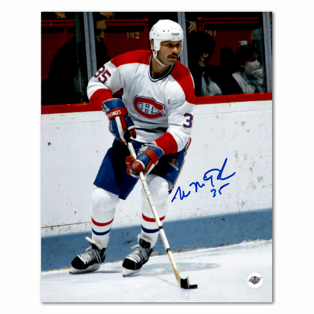 Mike McPhee Autographed Montreal Canadiens Away 8x10 Photo