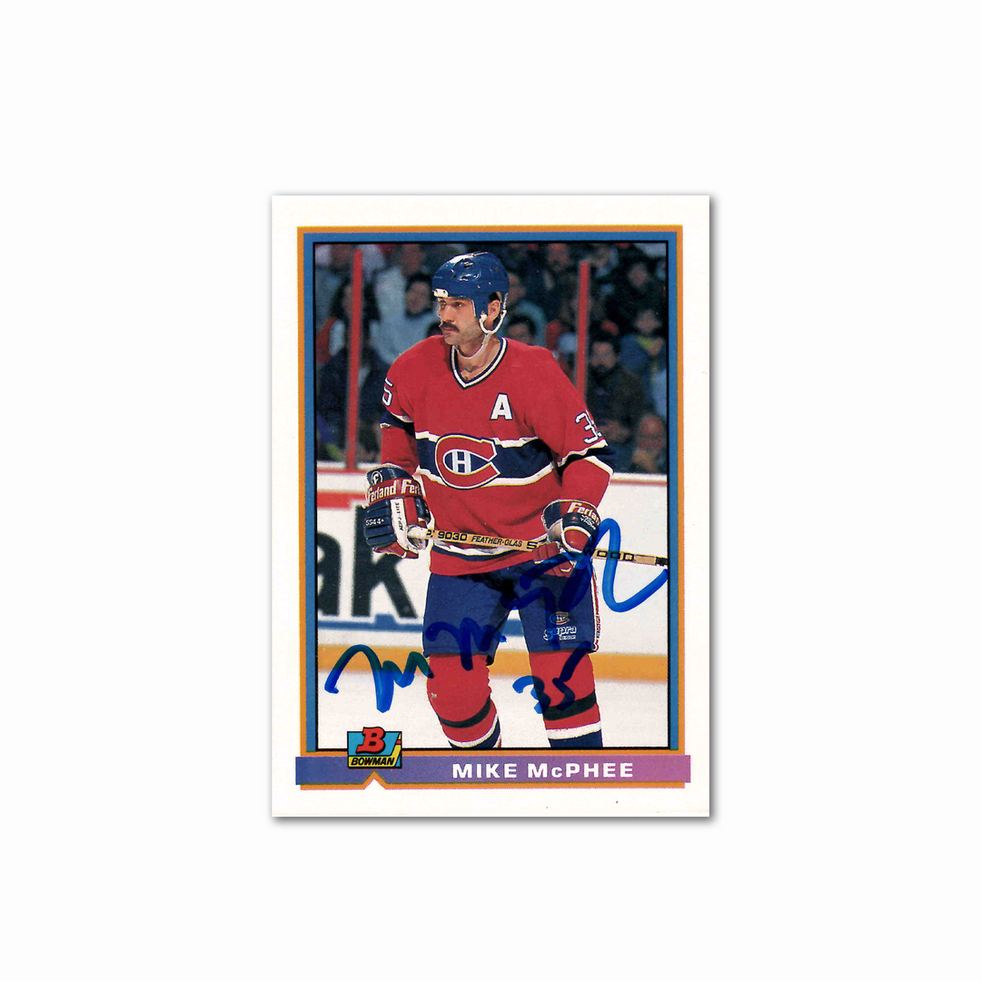 Mike McPhee Autographed Montreal Canadiens 1991 Bowman 