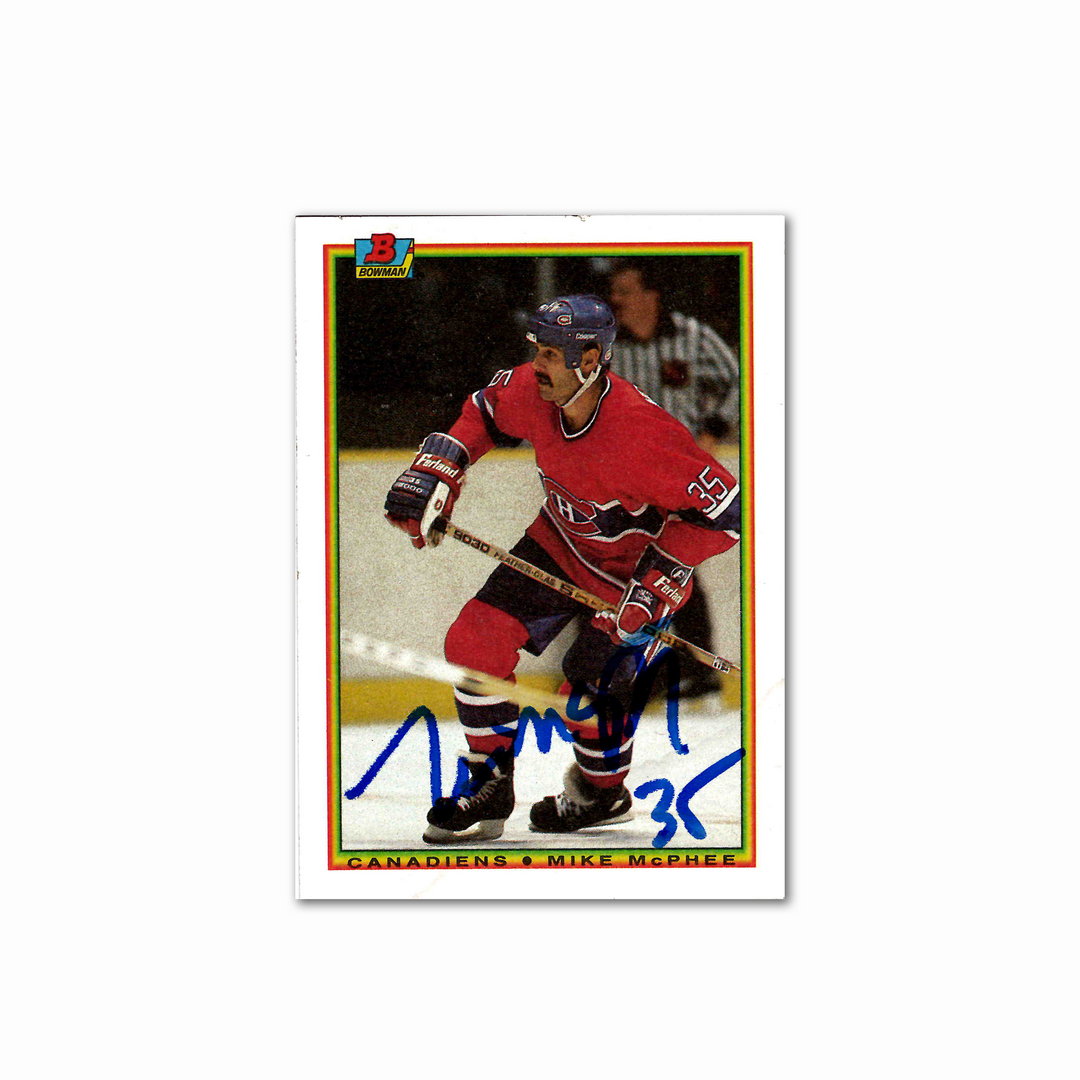 Mike McPhee Autographed Montreal Canadiens 1990 Bowman 
