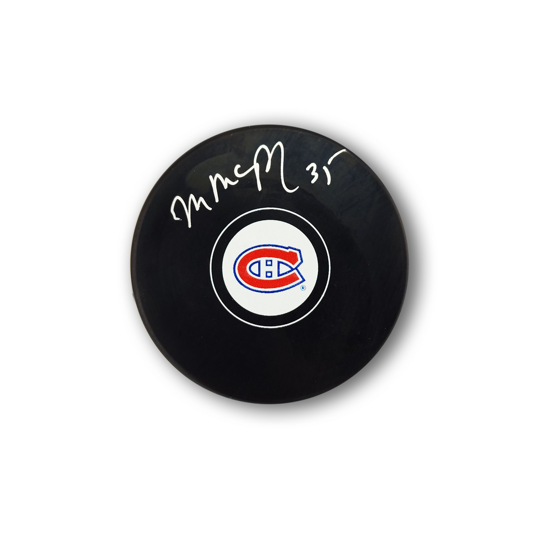 Mike McPhee Autographed Montreal Canadiens Hockey Puck