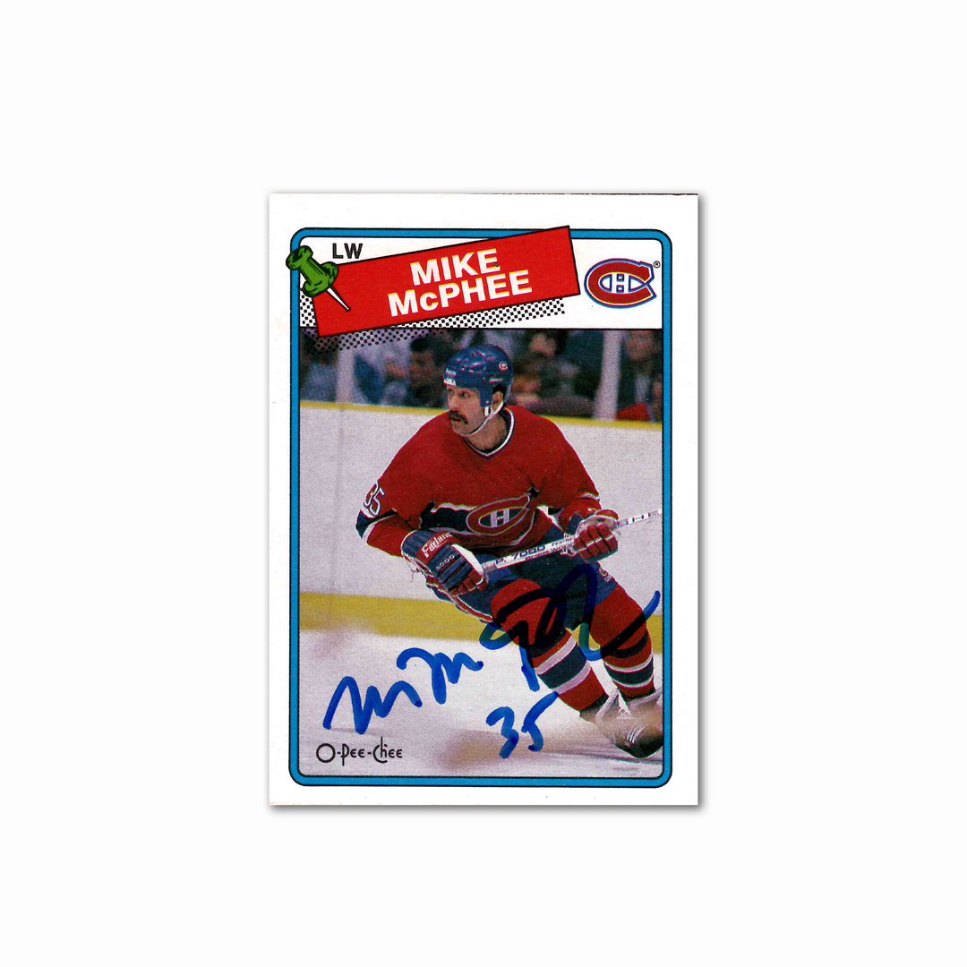 Mike McPhee Autographed Montreal Canadiens 1988 OPC 