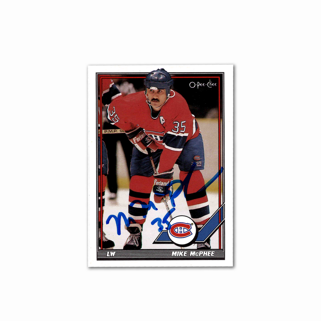 Mike McPhee Autographed Montreal Canadiens 1991 OPC 
