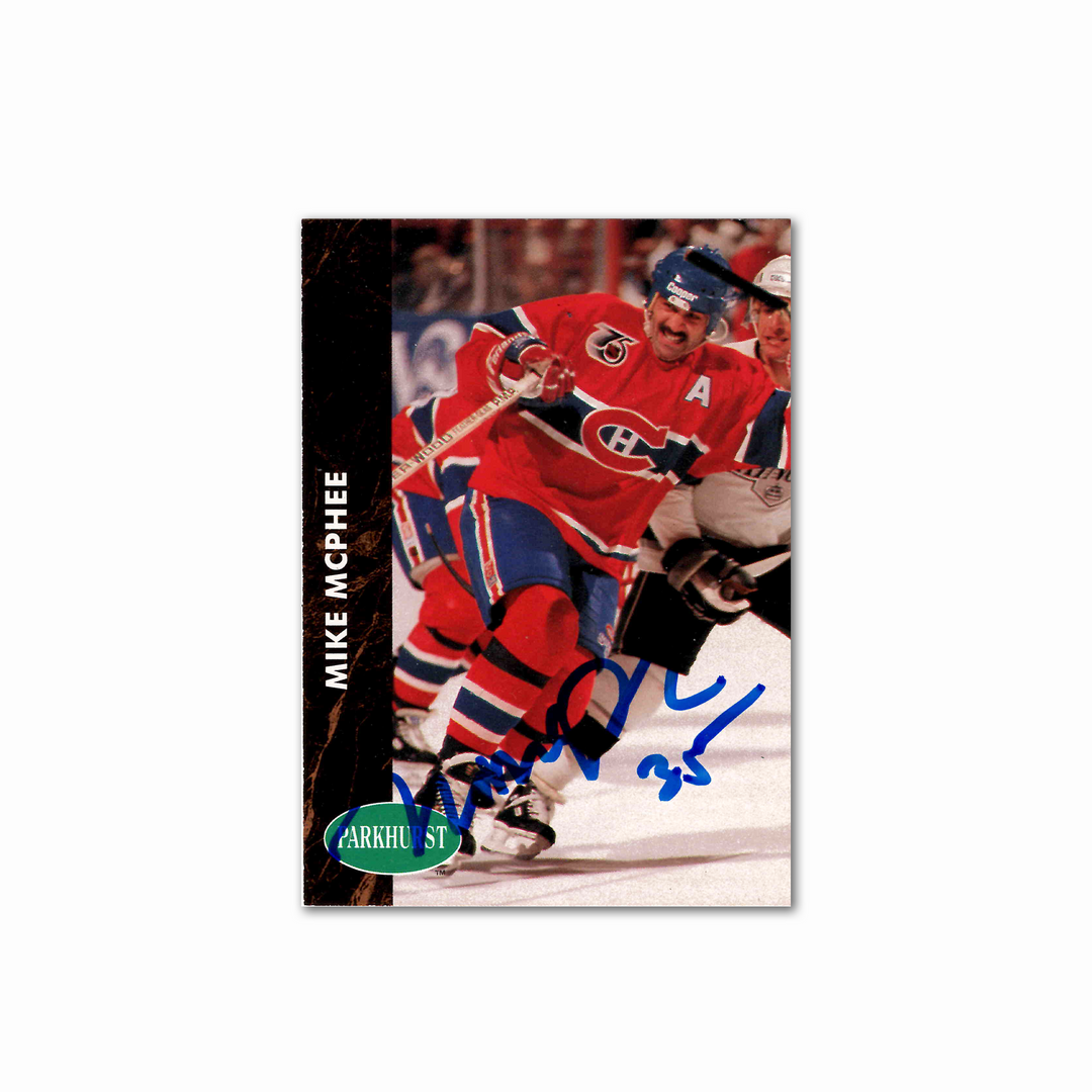 Mike McPhee Autographed Montreal Canadiens 1992 Parkhurst 