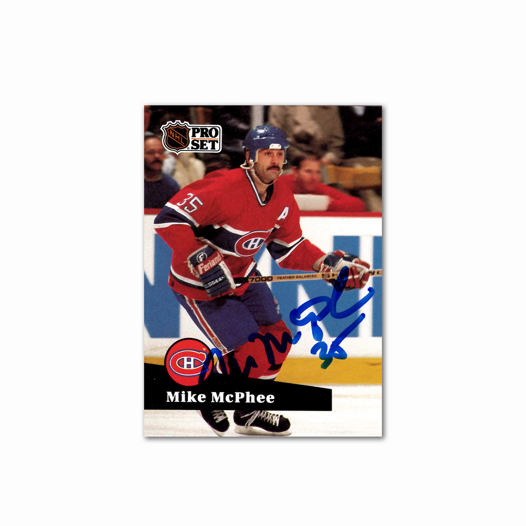 Mike McPhee Autographed Montreal Canadiens 1991 Proset 