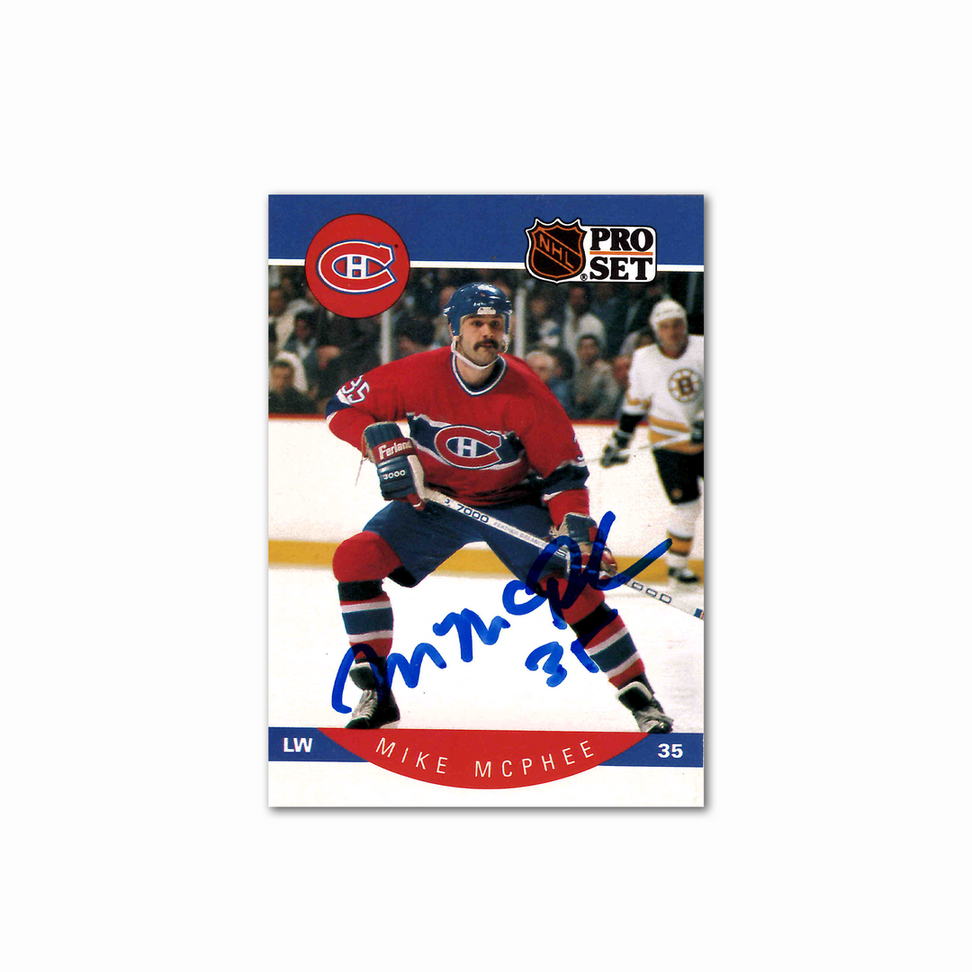 Mike McPhee Autographed Montreal Canadiens 1990 Proset 