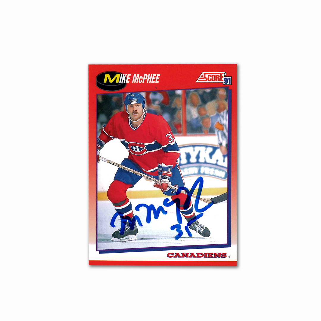Mike McPhee Autographed Montreal Canadiens 1991 Score 