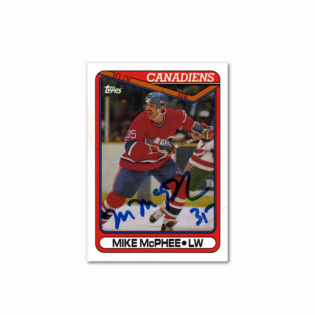 Mike McPhee Autographed Montreal Canadiens 1990 Tops 