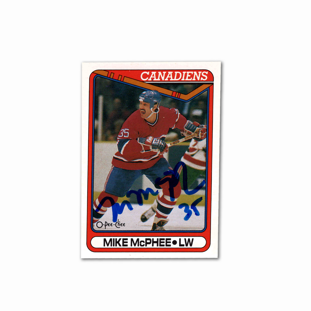 Mike McPhee Autographed Montreal Canadiens 1990 OPC 