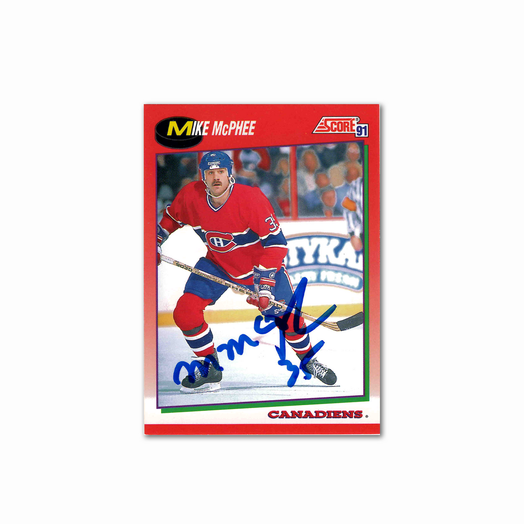 Mike McPhee Autographed Montreal Canadiens 1991 Score 