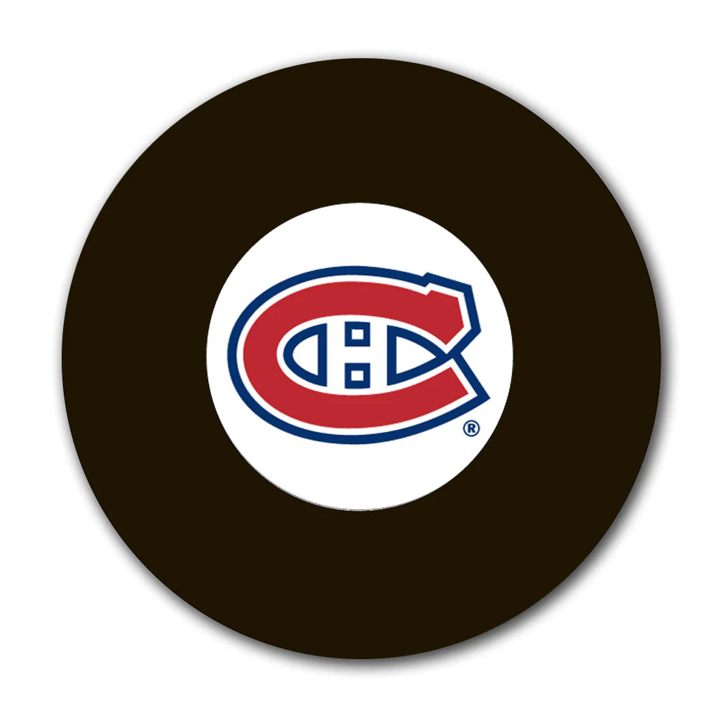 Pre-Order - Mike McPhee Autographed Montreal Canadiens Hockey Puck (Old Logo)
