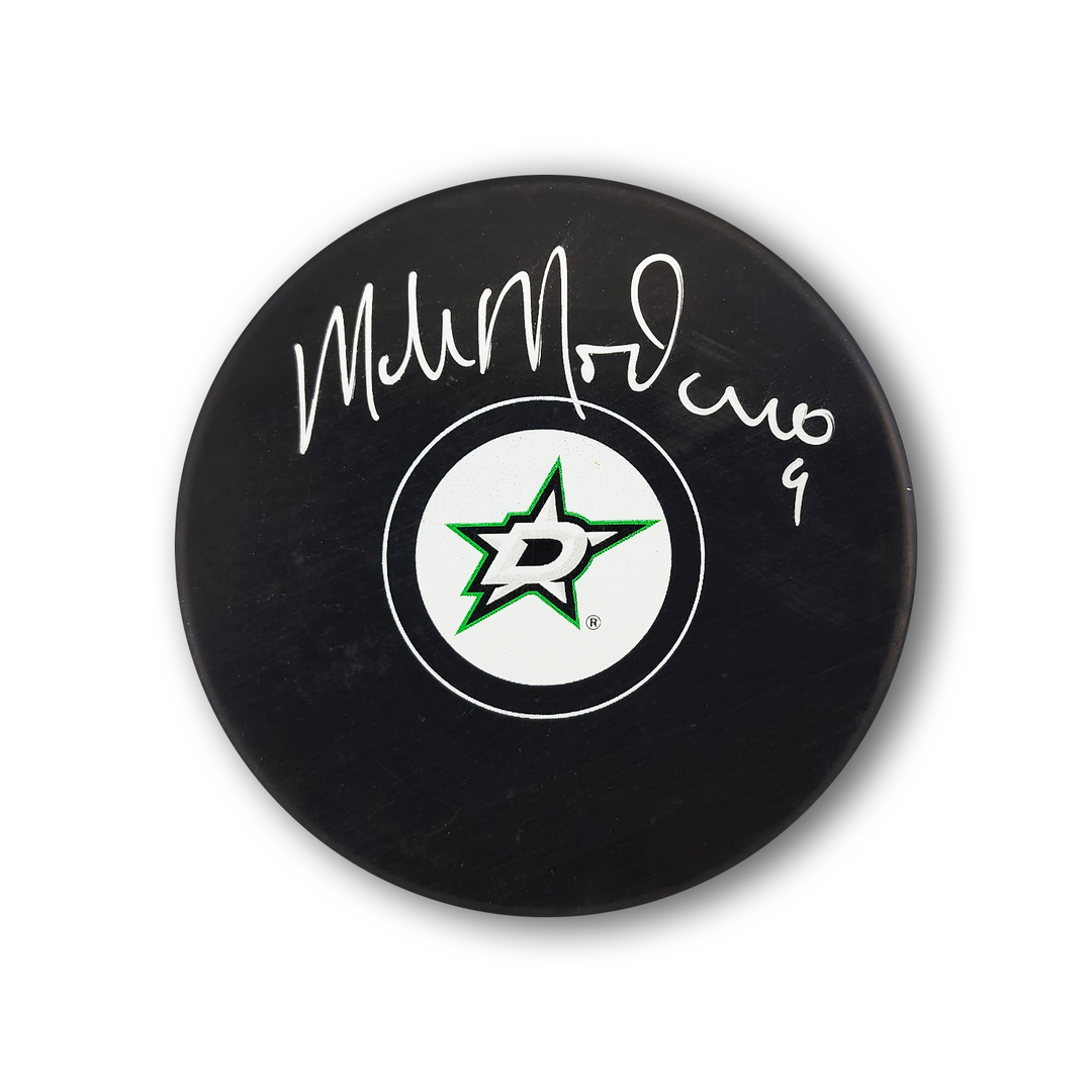 Mike Modano Autographed Dallas Stars Hockey Puck