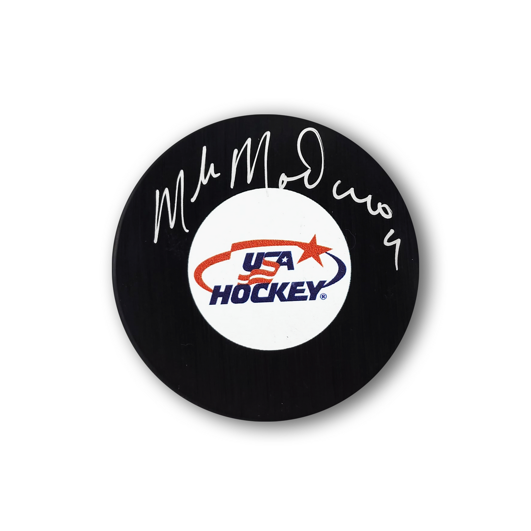 Mike Modano Autographed Team USA Hockey Puck