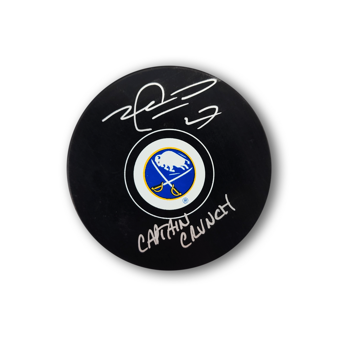 Mike Peca Autographed Buffalo Sabres Hockey Puck Inscribed Captain Crunch