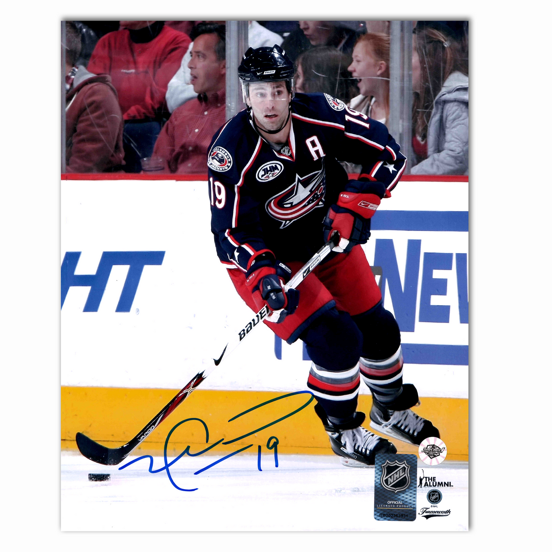 Mike Peca Autographed Columbus Blue Jackets Home 8x10 Photo