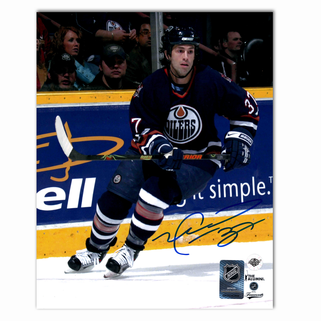 Mike Peca Autographed Edmonton Oilers Home 8x10 Photo