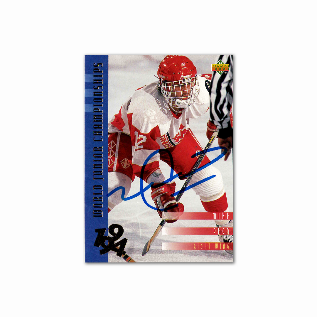 Mike Peca Autographed 1993-94 Upper Deck #542 WJC Rookie Card
