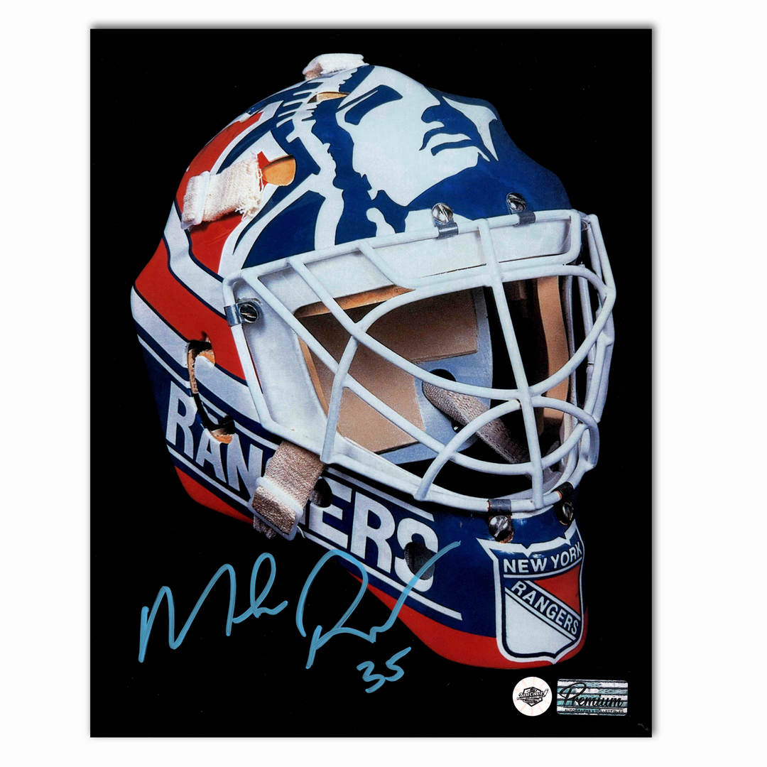 Mike Richter Autographed New York Rangers Goalie Mask 8x10 Photo