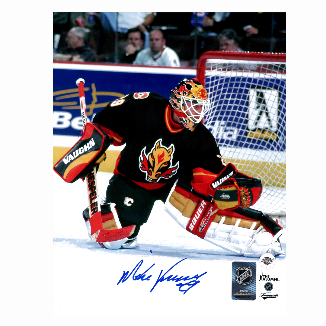 Mike Vernon Autographed Calgary Flames Blasty 8x10 Photo