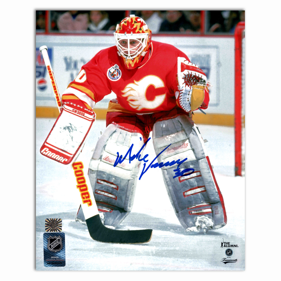 Mike Vernon Autographed Calgary Flames Home 8x10 Photo