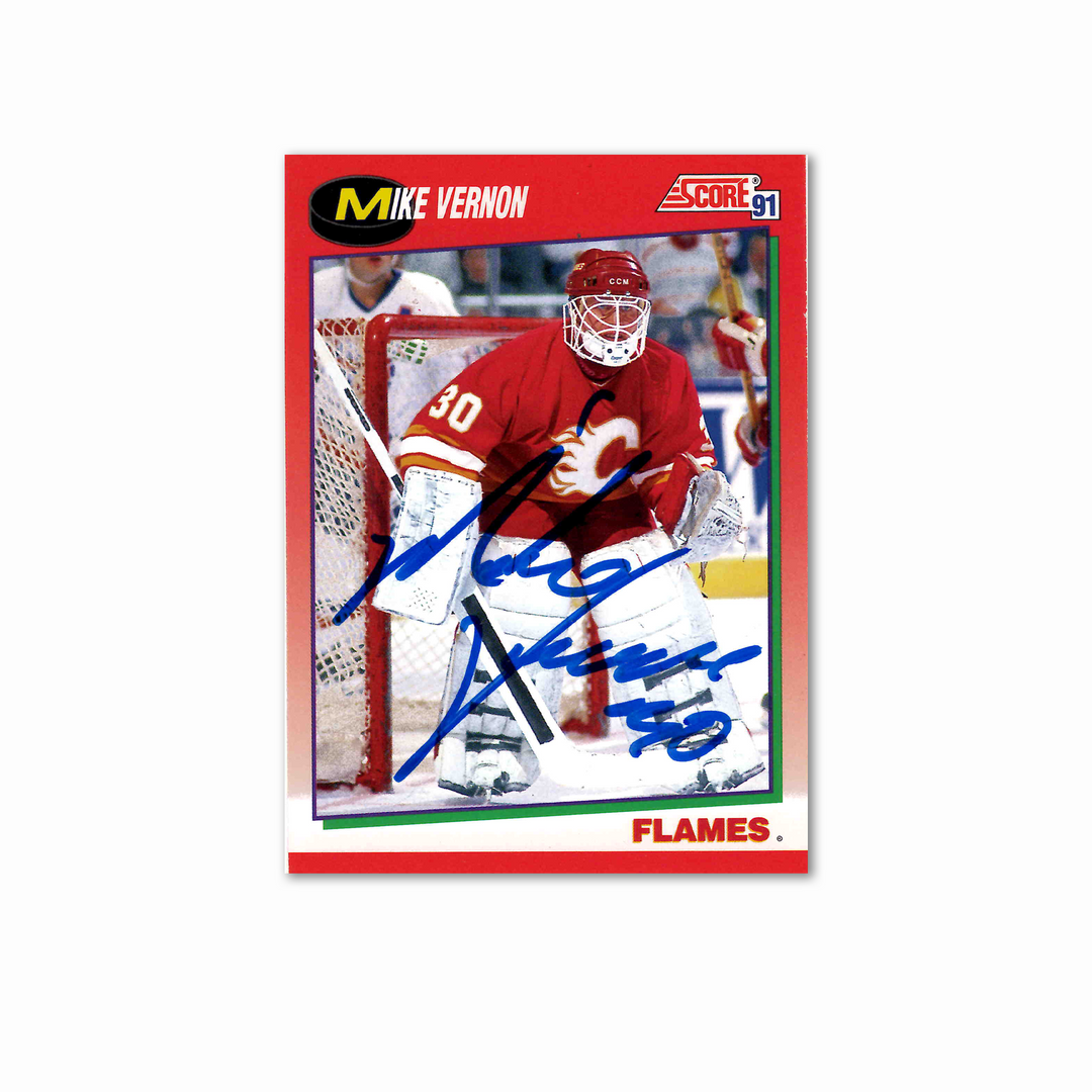 Mike Vernon Autographed Calgary Flames Score 